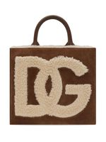 Dolce & Gabbana sac à main logo brodé - Marron