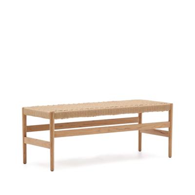 Kave Home Eetkamerbank 'Zaide' Naturel eikenhout en touw, 120cm