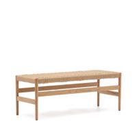 Kave Home Eetkamerbank 'Zaide' Naturel eikenhout en touw, 120cm