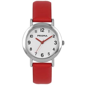 Coolwatch by Prisma CW.357 Kinderhorloge Vera staal/leder rood 30 mm