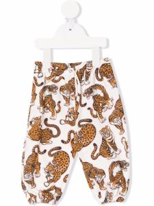 Kenzo Kids pantalon de jogging à imprimé tigre - Blanc