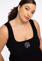 Yoek Tanktop met logo LOUNGE | Zwart | Maat 46/48
