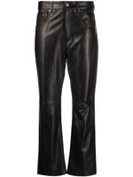 Golden Goose pantalon droit en cuir - Noir - thumbnail