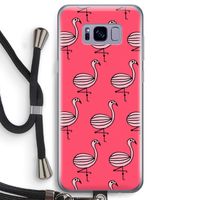 Flamingo: Samsung Galaxy S8 Transparant Hoesje met koord