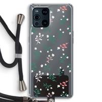 Small white flowers: Oppo Find X3 Transparant Hoesje met koord - thumbnail