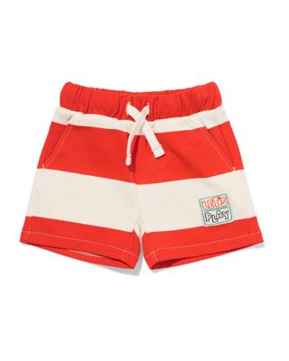 HEMA Babyshort comfy fit sweatstof strepen rood (rood)
