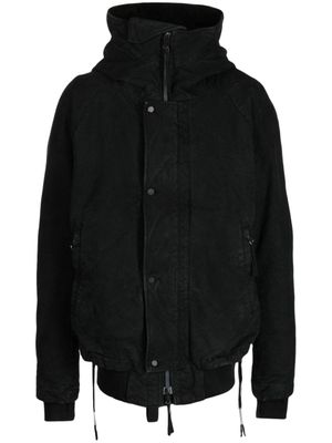 Boris Bidjan Saberi wax-coated parka jacket - Noir
