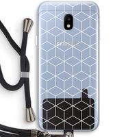 Zwart-witte kubussen: Samsung Galaxy J3 (2017) Transparant Hoesje met koord