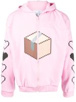 Natasha Zinko hoodie 8-bit à fermeture zippée - Rose