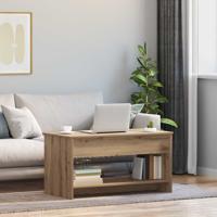Salontafel met plank artisanaal eikenkleurig 102 x 50 x 52.5 cm
