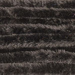 50x Zwart chenille draad 14 mm x 50 cm