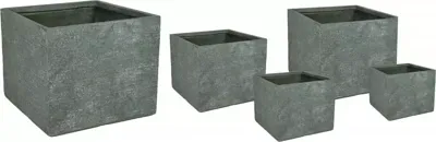 Mcollections Plantenbak Utah Kubus - 44 x 44 x 38 cm - Clayfibre - Groen