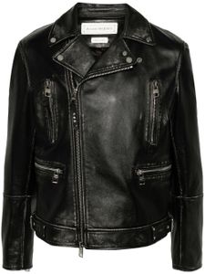 Alexander McQueen veste de moto zippée en cuir - Noir