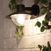 Wandlamp voordeur &apos;Neva&apos; e27 fitting modern zwart 240mm