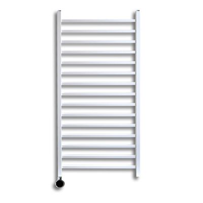 Elektrische Radiator Sanicare Qubic 126.4x60 cm Wit Met Zwarte Thermostaat 773 Watt Sanicare