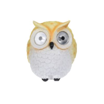 Solar/led lamp tuinbeeldje uil 16 cm blond