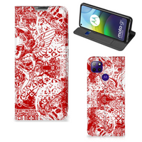 Mobiel BookCase Motorola Moto G9 Power Angel Skull Rood