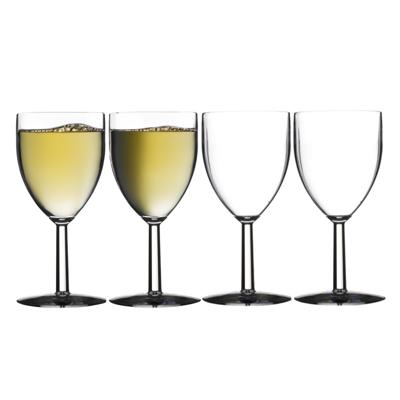 Wijnglazen - 4x - hard kunststof - 200 ml - herbruikbaar 7 x 14 cm - outdoor/camping glazen Wijnglazen - 4x - hard kunststof - 200 ml - herbruikbaar 7 x 14 cm - outdoor/camping glazen