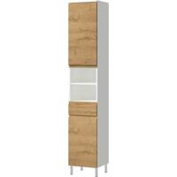 Germania Torrance Badkamerkast Hoog Wit | Eiken Germania Torrance Badkamerkast Hoog Wit | Eiken