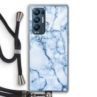 Blauw marmer: Oppo Find X3 Neo Transparant Hoesje met koord