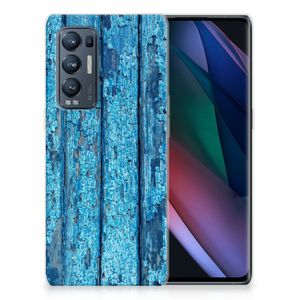 OPPO Find X3 Neo Bumper Hoesje Wood Blue