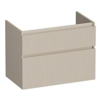 Brauer Delight Wavy - Onderkast - 80 cm - met 2 Softclose Lades Greeploos en 1 Sifon Uitsparing - Mat Beige