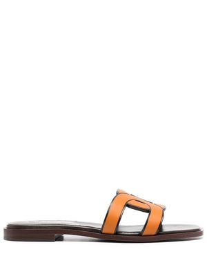 Tod's sandales en cuir à brides logo - Orange