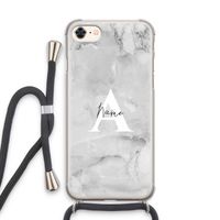 Ivory Marble: iPhone 7 Transparant Hoesje met koord