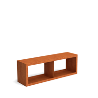 Egura cortenstaal houtopslag onderverdeling 2 vakken 1500x385x500 mm - Geroba