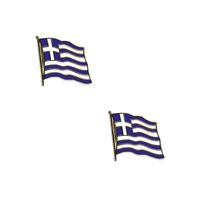 4x stuks pin broche speldje Vlag Griekenland 20 mm