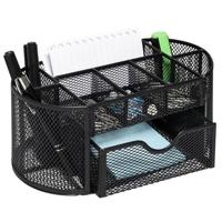 QUVIO Bureau organizer 8 vakken + 1 lade met gaas - Zwart - thumbnail