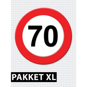 Verkeersbord  70 jaar versiering pakket XL   -