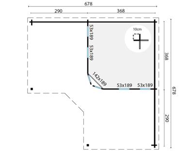 Blokhut - Tuinhuis Bridgend | 70 mm | Red Class Wood geïmpregneerd