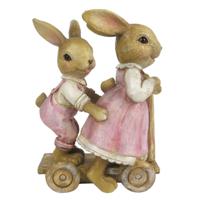 Clayre & Eef Roze Decoratie konijnen 8*4*11 cm 6PR3296