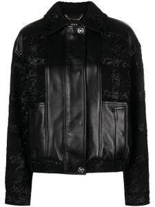 Versace veste bomber à détail de paillettes - Noir