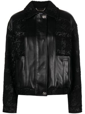 Versace veste bomber à détail de paillettes - Noir