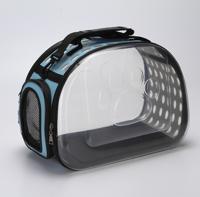 Buiten opvouwbare transparante puppy reizen ademend draagtassen schoudertassen (blauw)