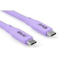 CLUB3D USB C oplaadkabel paars siliconen & tangle-free - thumbnail