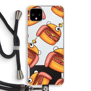 Hamburger: Pixel 4 XL Transparant Hoesje met koord