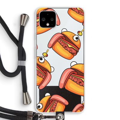 Hamburger: Pixel 4 XL Transparant Hoesje met koord