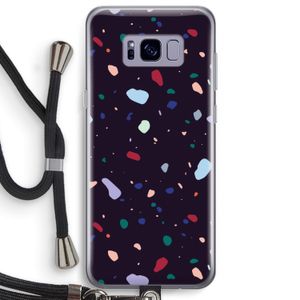 Dark Rounded Terrazzo: Samsung Galaxy S8 Plus Transparant Hoesje met koord