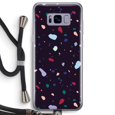 Dark Rounded Terrazzo: Samsung Galaxy S8 Plus Transparant Hoesje met koord