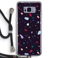 Dark Rounded Terrazzo: Samsung Galaxy S8 Plus Transparant Hoesje met koord