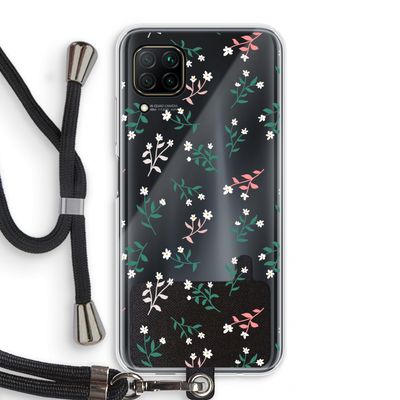 Small white flowers: Huawei P40 Lite Transparant Hoesje met koord
