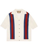 Gucci veste rayée à manches courtes - Blanc