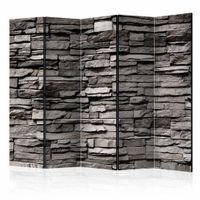 Vouwscherm - Stenen muur 225x172cm  , gemonteerd geleverd, dubbelzijdig geprint (kamerscherm) - thumbnail