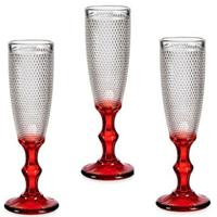 Vivalto Champagneglazen Monaco - 6x - op rode voet - 180 ml