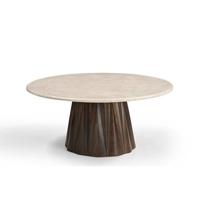 Giga Meubel - Salontafel Rond 75cm - Marmer|Mangohout - Faiza