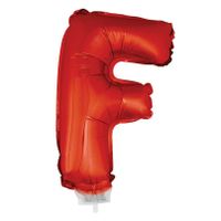 Opblaasbare letter ballon F rood 41 cm