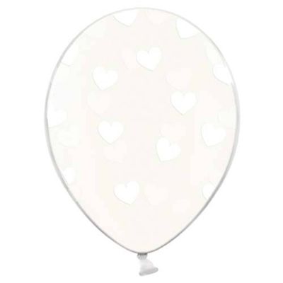 Ballonnen Clear Hartjes Wit 50 Stuks